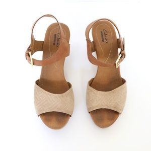 ** Sold** Clarks Leather Wedges